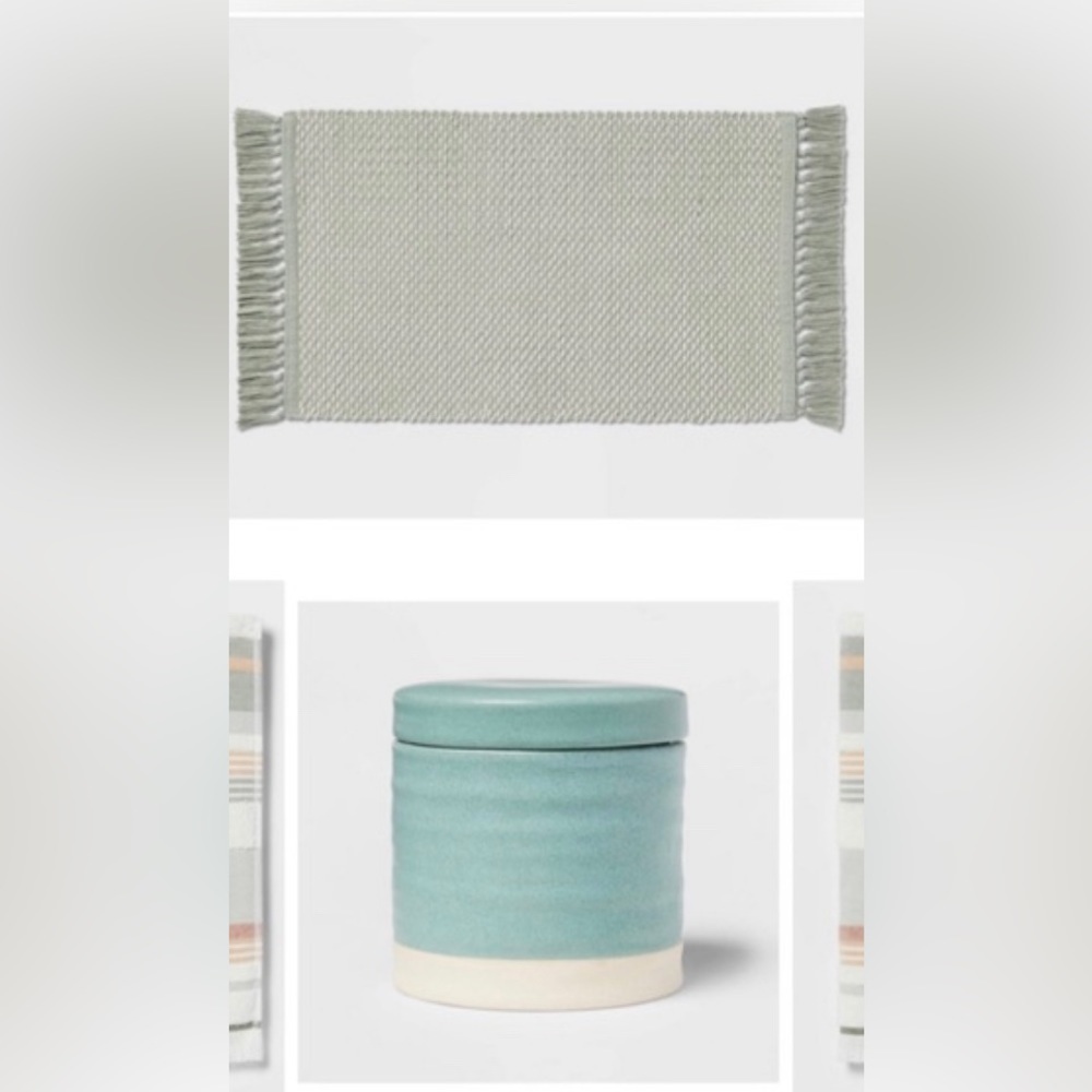 NWT threshold bath rug & matching canister